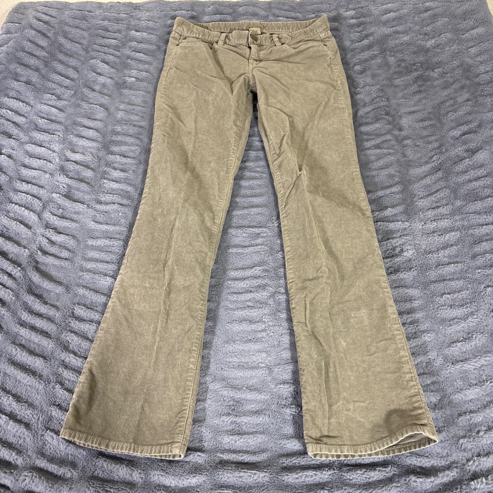 J.Crew Favorite Fit Corduroy Pants 28R Olive Green Bootcut Low Rise AT730